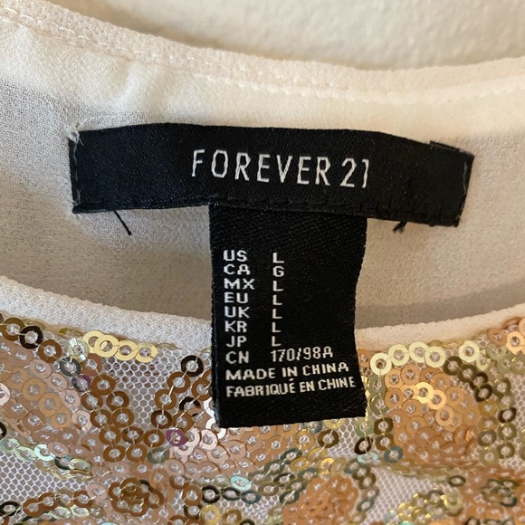 Forever 21 Gold Sequined Floral Top - Picture 6 of 7